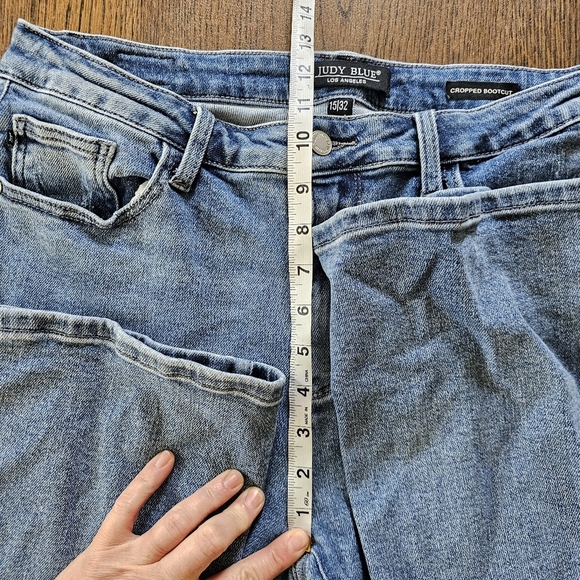 Judy Blue Cropped Bootcut Blue Denim Jeans Style JB88249 Size Womens 15/32 - Picture 11 of 16